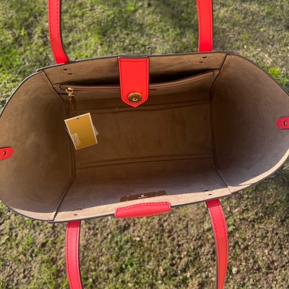 MICHAEL KORS SALMON ans BAMBOO coloured large Tote, NWT - Picture 12 of 16